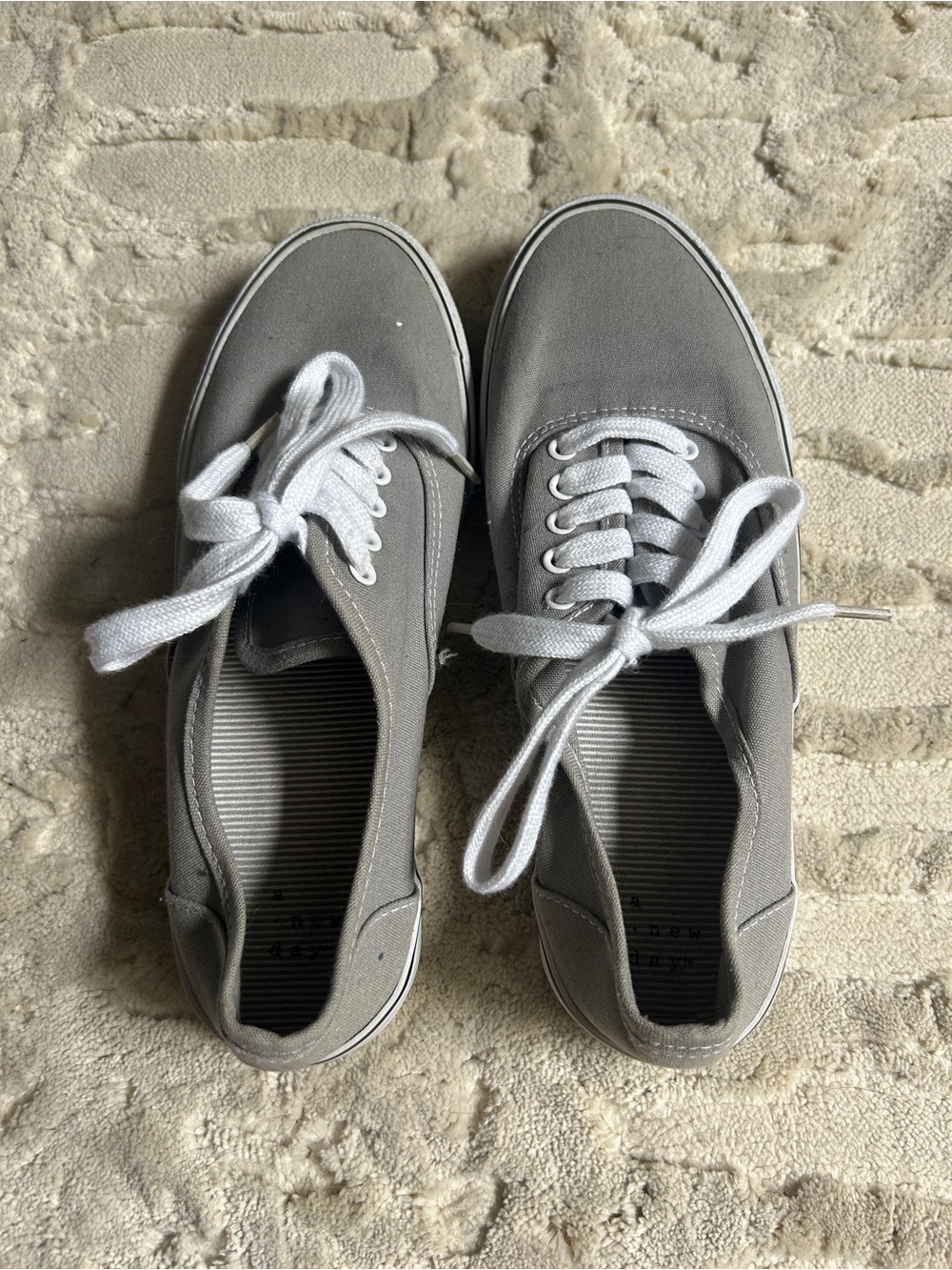 A new day Casual Gray Canvas Lace-Up Sneakers